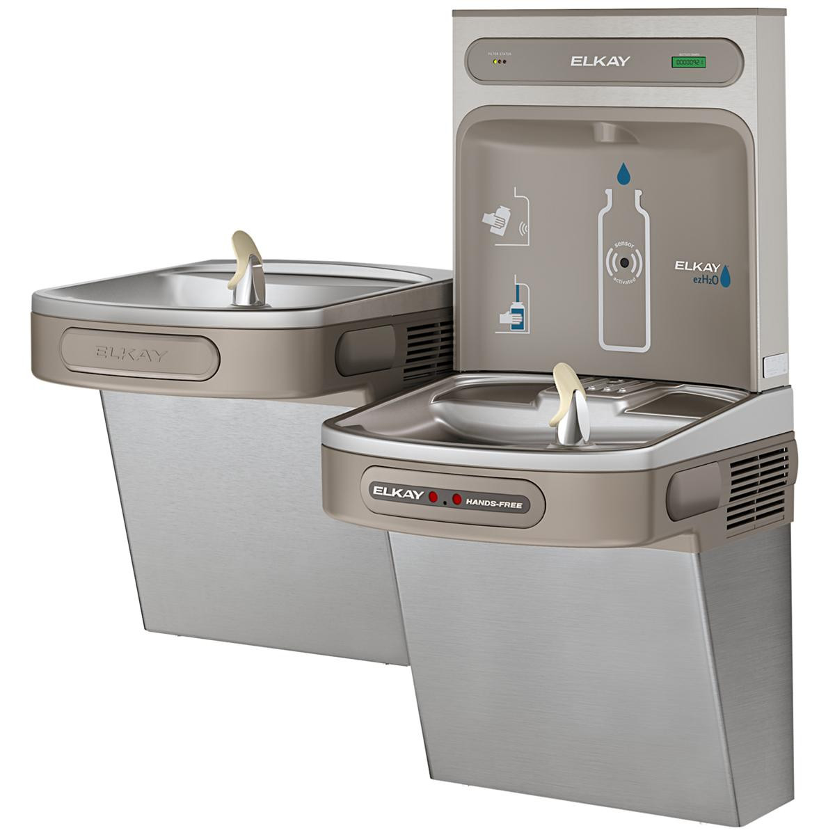Elkay ezH2O Bottle Filling Station with Bi-Level ADA Cooler Hands Free Activation Refrigerated Stainless
