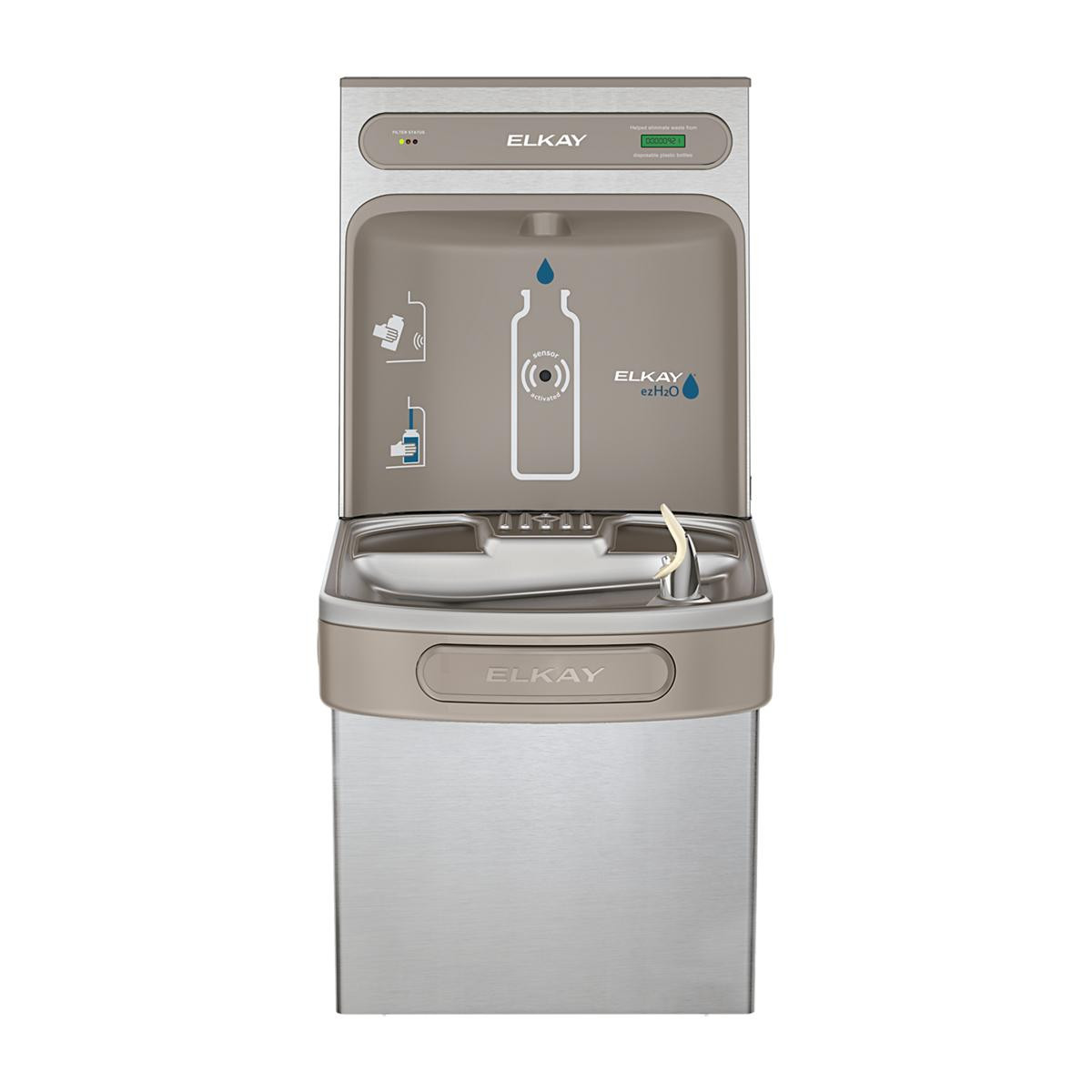 Elkay ezH2O Bottle Filling Station with Single ADA Cooler Filtered Refrigerated Stainless