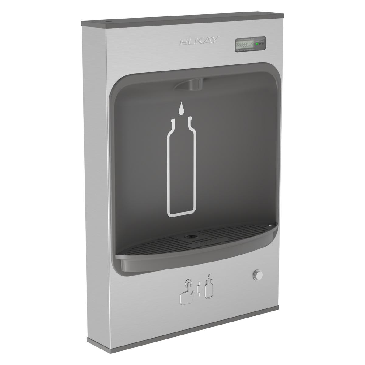 Elkay ezH2O Mechanical Bottle Filling Station Surface Mount Battery Powered Filtered Non-Refrigerated Stainless