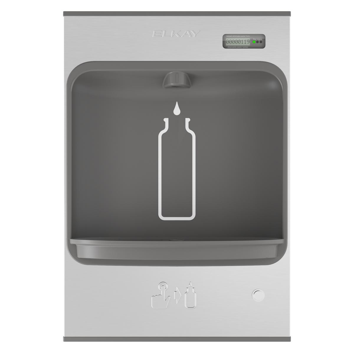 Elkay ezH2O Mechanical Bottle Filling Station Surface Mount Battery Powered Filtered Non-Refrigerated Stainless
