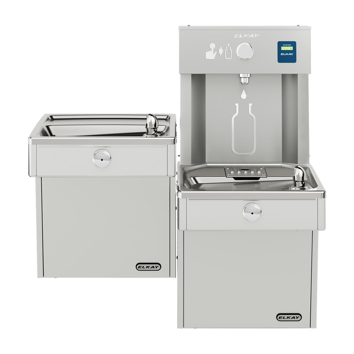 Elkay ezH2O Vandal-Resistant Bottle Filling Station & Bi-Level Cooler Non-Filtered Refrigerated Stainless