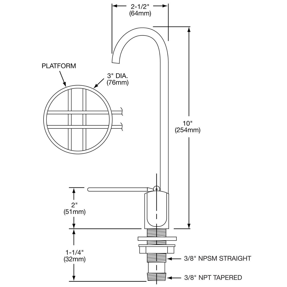 Elkay Glass Filler Chrome 2-1/2" x 10"