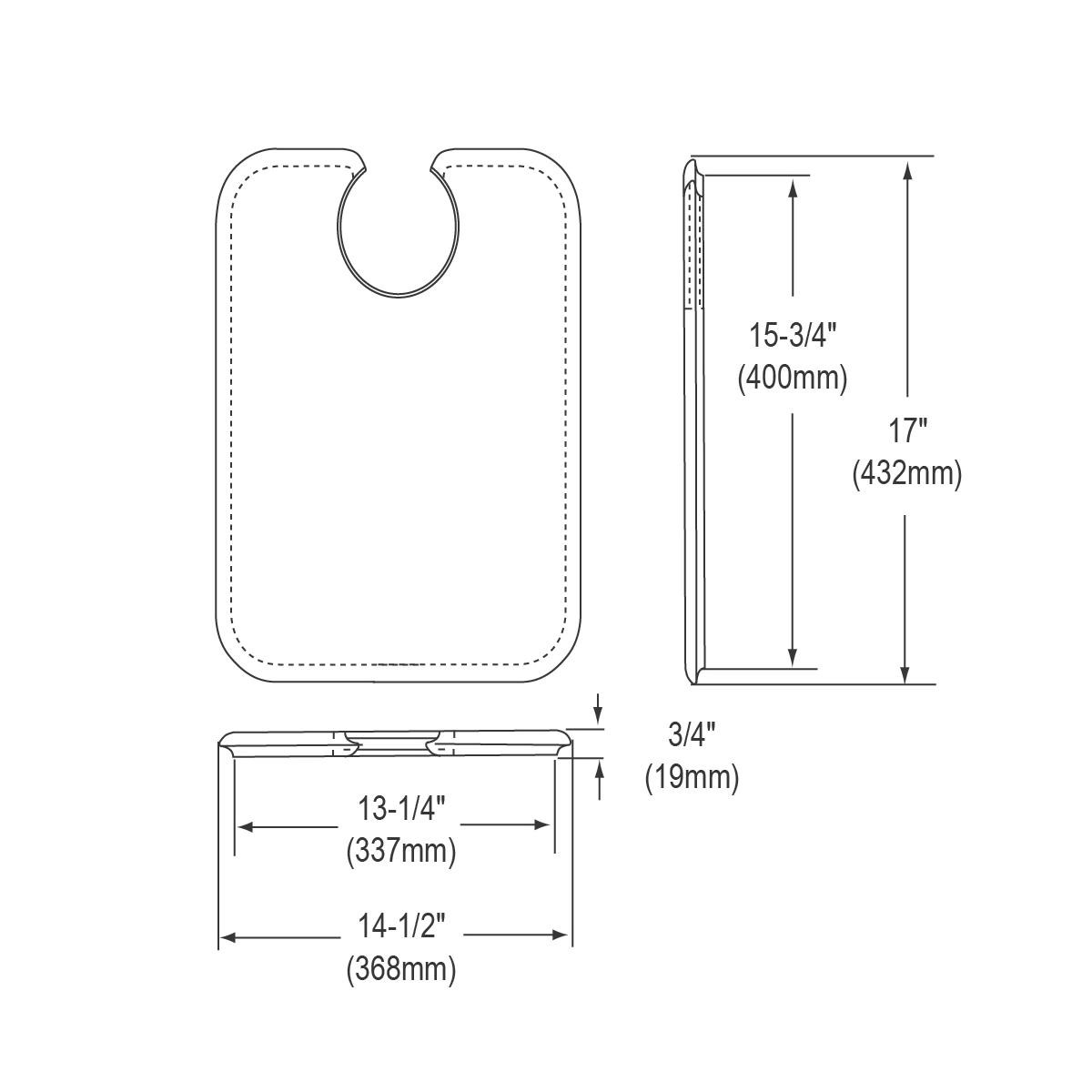 Elkay Hardwood 14-1/2" x 17" x 3/4" Cutting Board