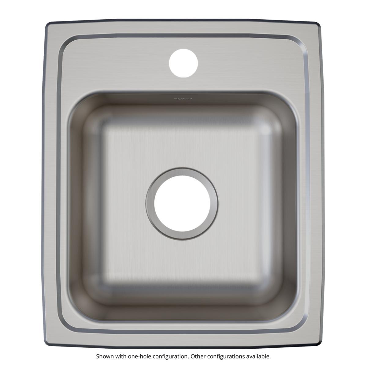 Elkay Lustertone Classic Stainless Steel 15" x 17-1/2" x 5-1/2", 0-Hole Single Bowl Drop-in ADA Sink