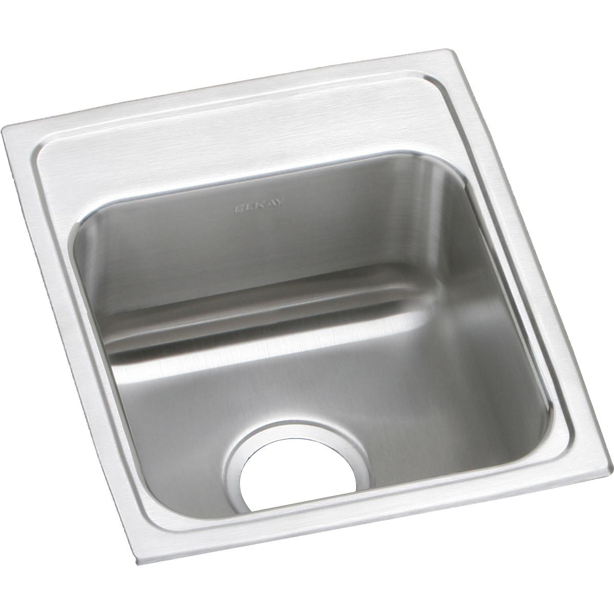 Elkay Lustertone Classic Stainless Steel 15" x 17-1/2" x 6", 0-Hole Single Bowl Drop-in ADA Sink with Quick-clip