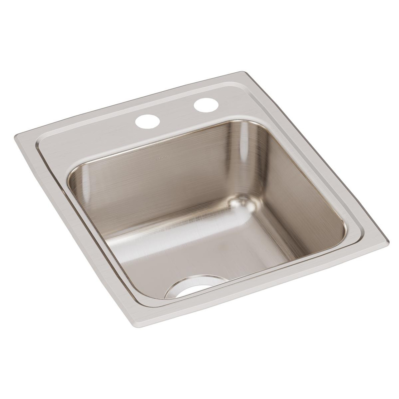 Elkay Lustertone Classic Stainless Steel 15" x 17-1/2" x 7-5/8", MR2-Hole Single Bowl Drop-in Bar Sink