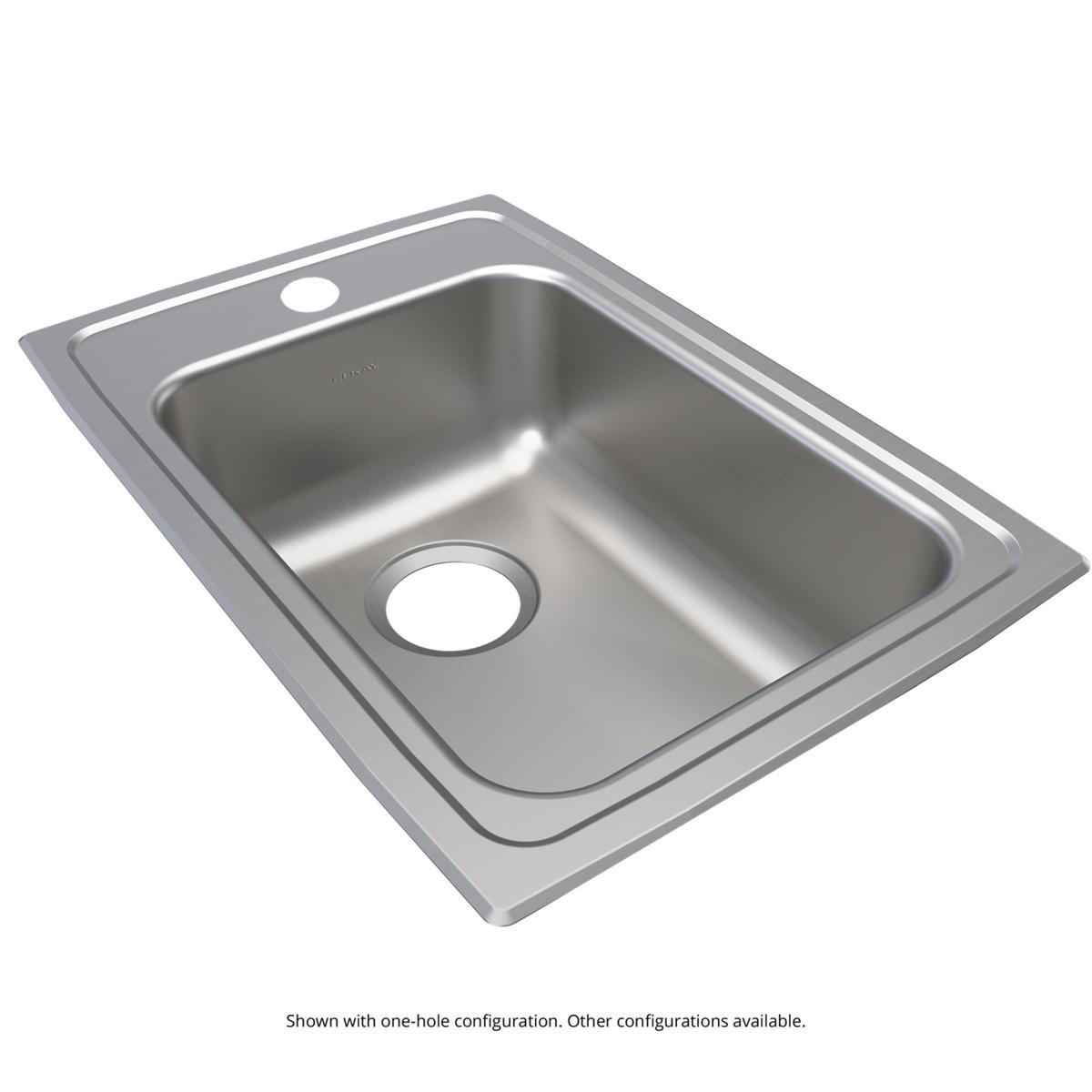 Elkay Lustertone Classic Stainless Steel 15" x 22" x 6-1/2" 1-Hole Single Bowl Drop-in ADA Sink