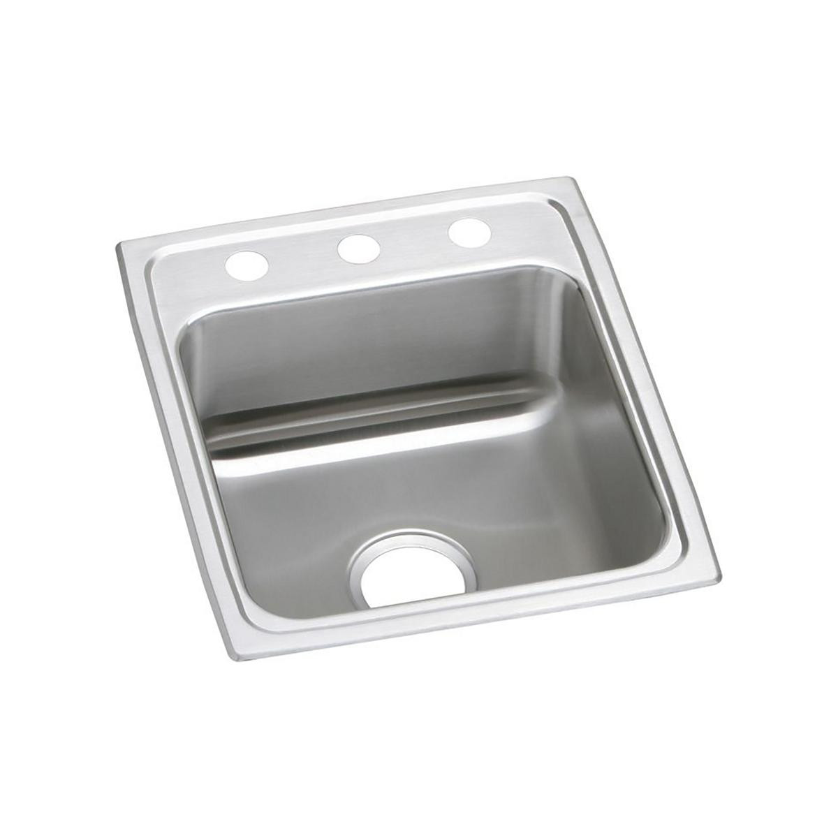 Elkay Lustertone Classic Stainless Steel 15" x 22" x 7-5/8" 3-Hole Single Bowl Drop-in Sink
