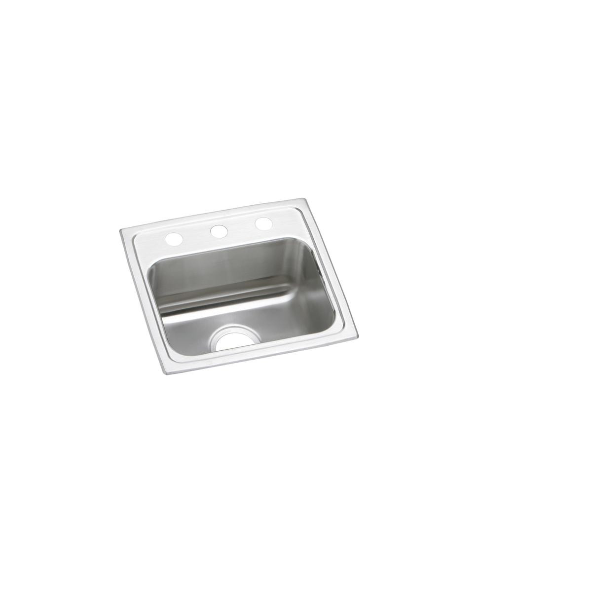 Elkay Lustertone Classic Stainless Steel 17" x 16" x 5", 2-Hole Single Bowl Drop-in ADA Sink