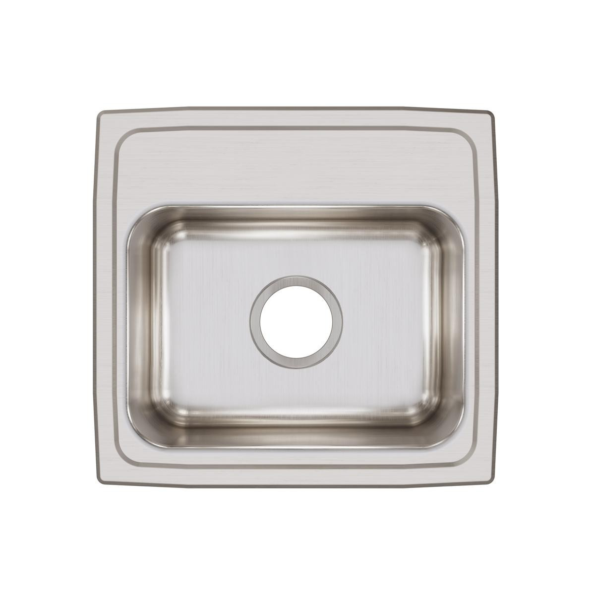 Elkay Lustertone Classic Stainless Steel 17" x 16" x 7-5/8", 0-Hole Single Bowl Drop-in Sink