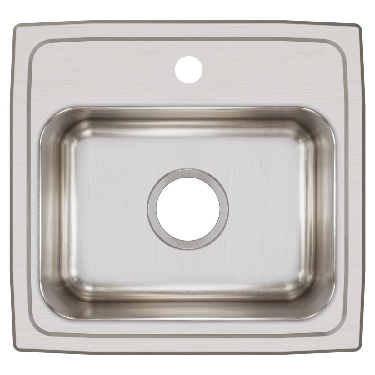 Elkay Lustertone Classic Stainless Steel 17" x 16" x 7-5/8", 1-Hole Single Bowl Drop-in Sink