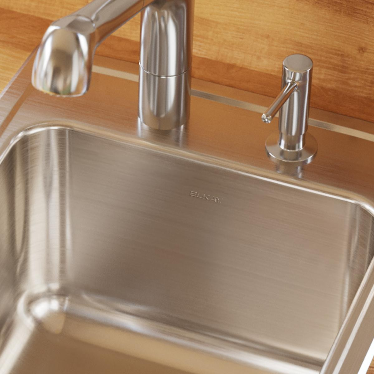 Elkay Lustertone Classic Stainless Steel 17" x 20" x 10-1/8" 1-Hole Single Bowl Drop-in Sink