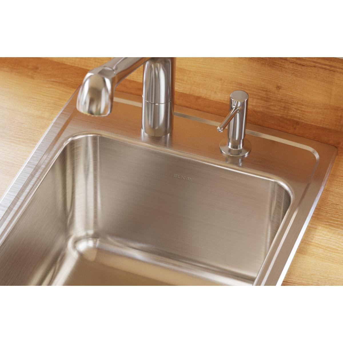 Elkay Lustertone Classic Stainless Steel 17" x 20" x 10-1/8" 2-Hole Single Bowl Drop-in Sink