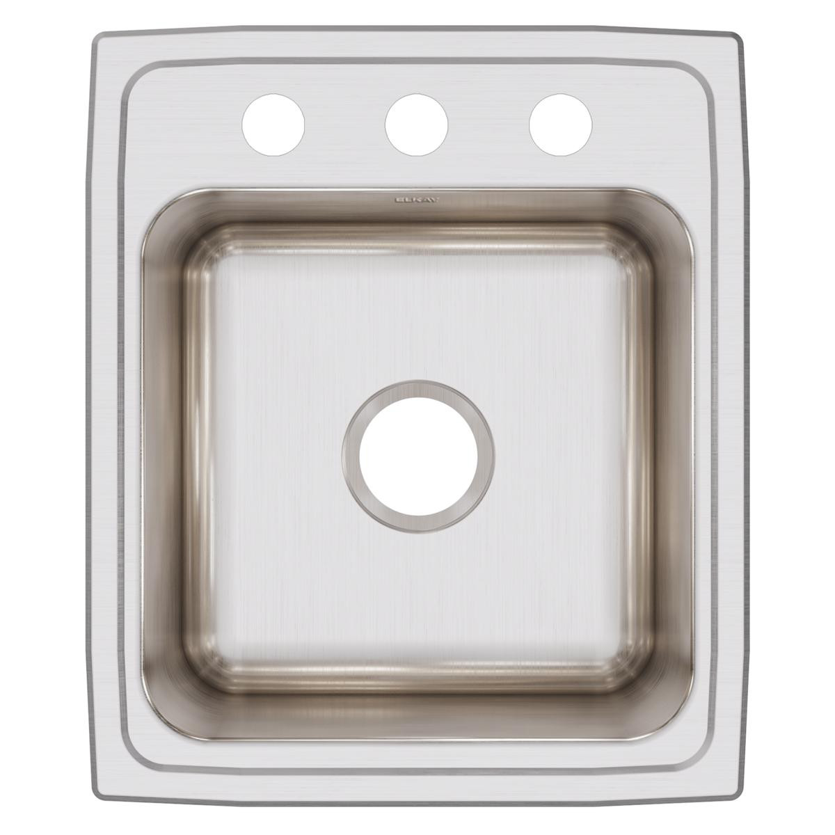 Elkay Lustertone Classic Stainless Steel 17" x 20" x 10-1/8" 3-Hole Single Bowl Drop-in Sink