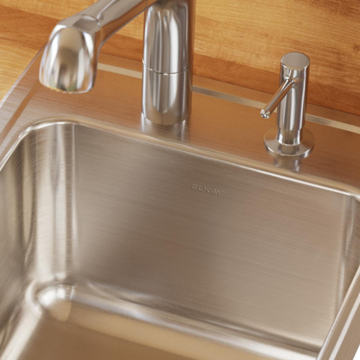 Elkay Lustertone Classic Stainless Steel 17" x 20" x 10-1/8" 3-Hole Single Bowl Drop-in Sink