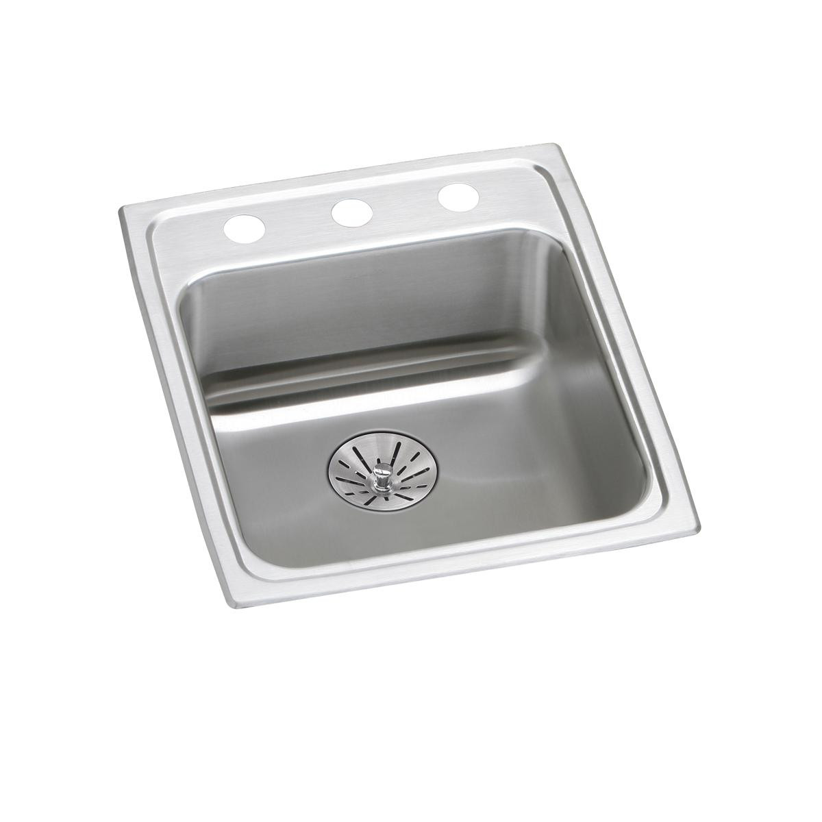 Elkay Lustertone Classic Stainless Steel 17" x 20" x 6-1/2", OS4-Hole Single Bowl Drop-in ADA Sink with Perfect Drain