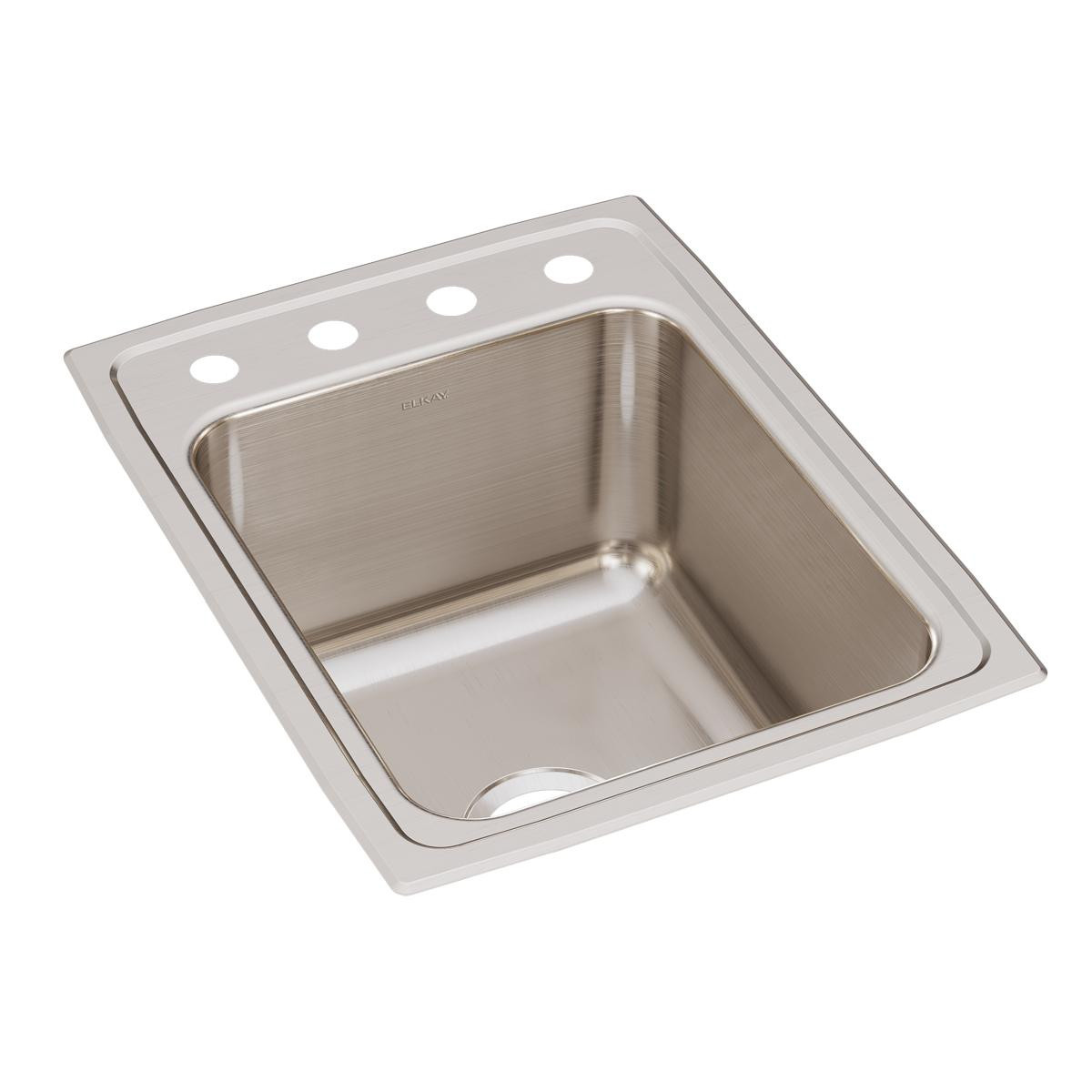 Elkay Lustertone Classic Stainless Steel 17" x 22" x 10-1/8" OS4-Hole Single Bowl Drop-in Sink