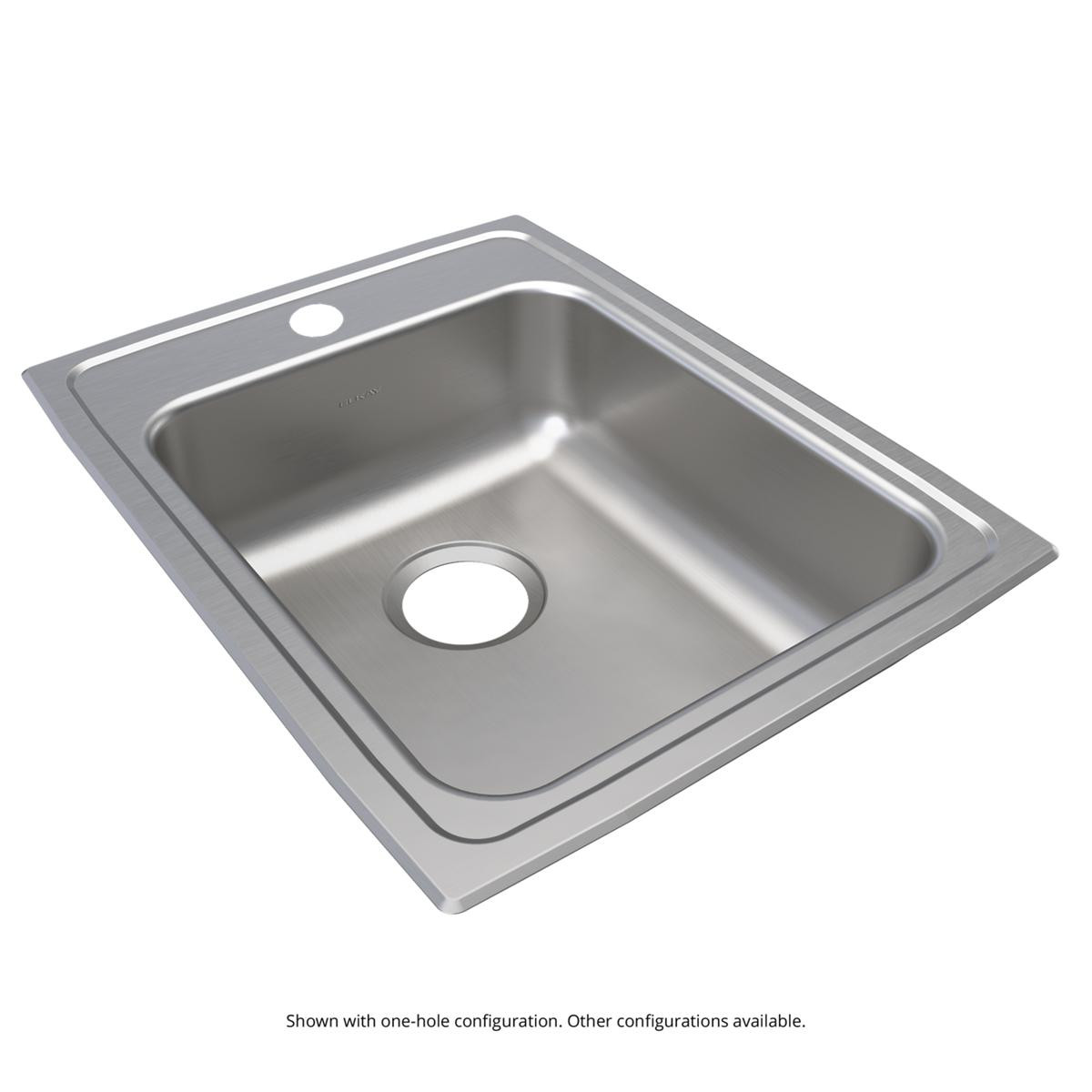 Elkay Lustertone Classic Stainless Steel 17" x 22" x 6" 2-Hole Single Bowl Drop-in ADA Sink