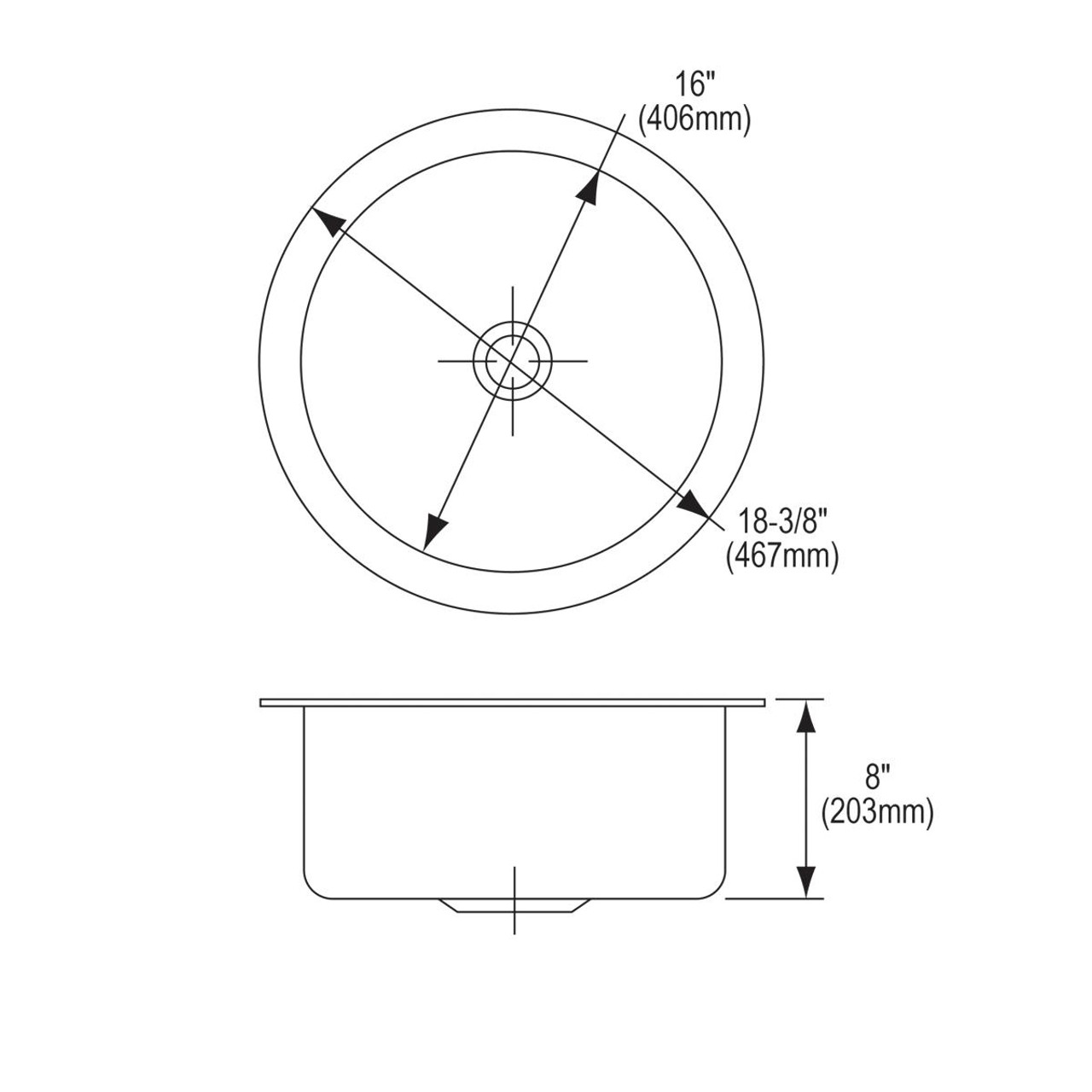 Elkay Lustertone Classic Stainless Steel 18-3/8" x 18-3/8" x 8", Single Bowl Undermount Sink Kit