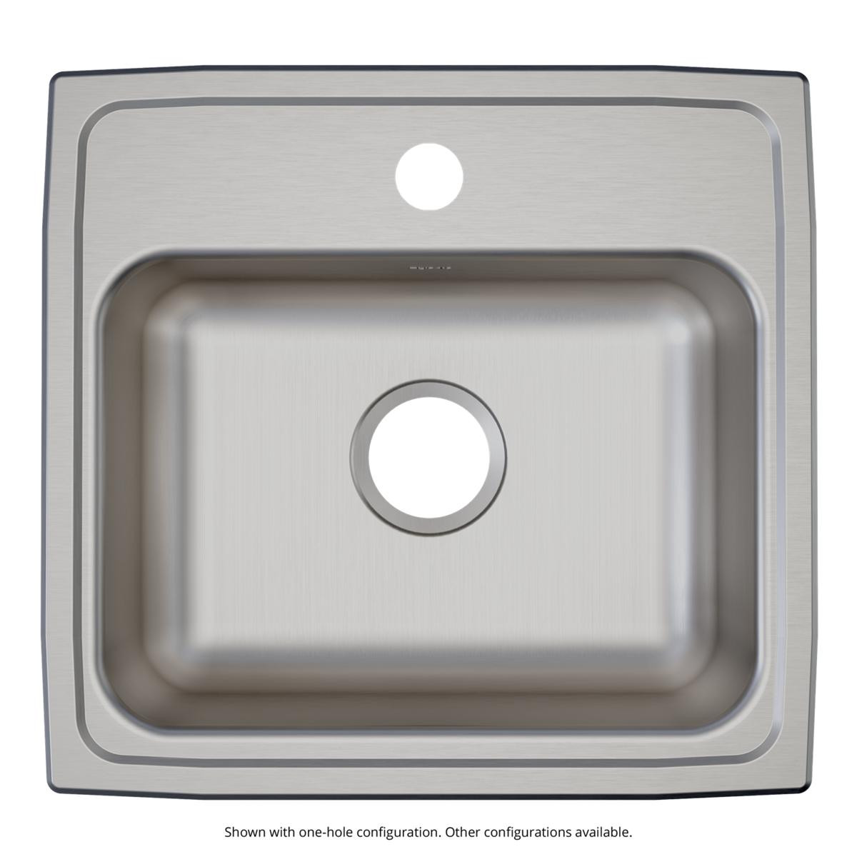 Elkay Lustertone Classic Stainless Steel 19" x 18" x 5", MR2-Hole Single Bowl Drop-in ADA Sink
