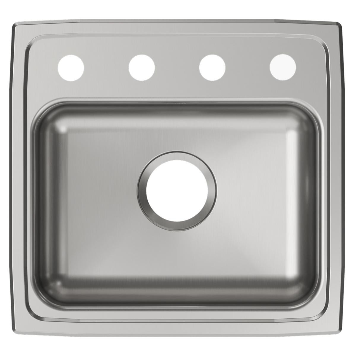 Elkay Lustertone Classic Stainless Steel 19" x 18" x 5-1/2" OS4-Hole Single Bowl Drop-in ADA Sink