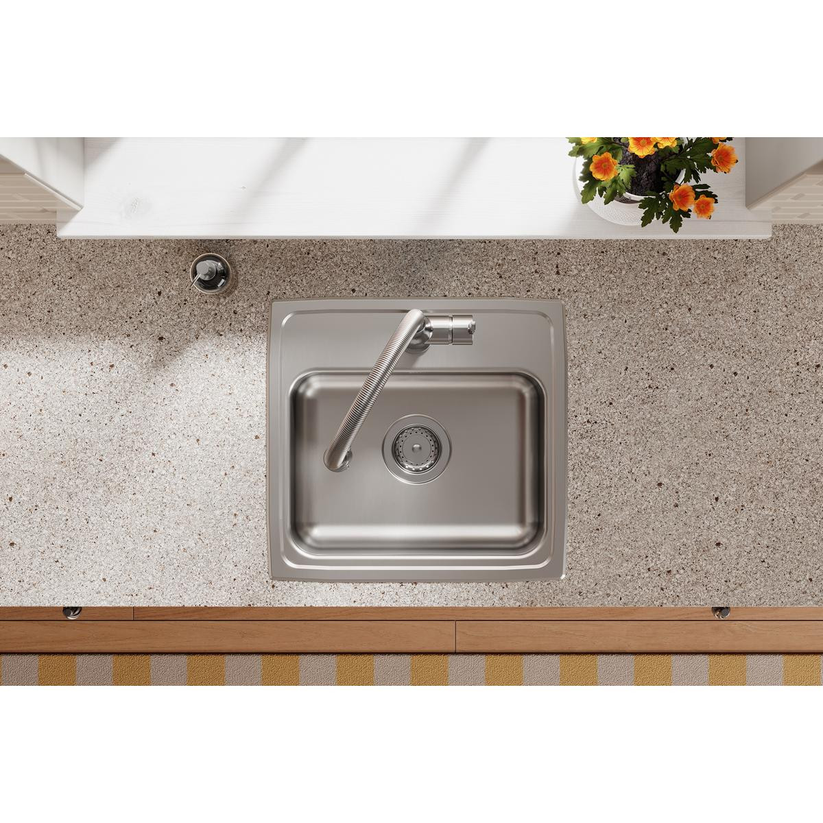 Elkay Lustertone Classic Stainless Steel 19" x 18" x 5-1/2", 0-Hole Single Bowl Drop-in ADA Sink
