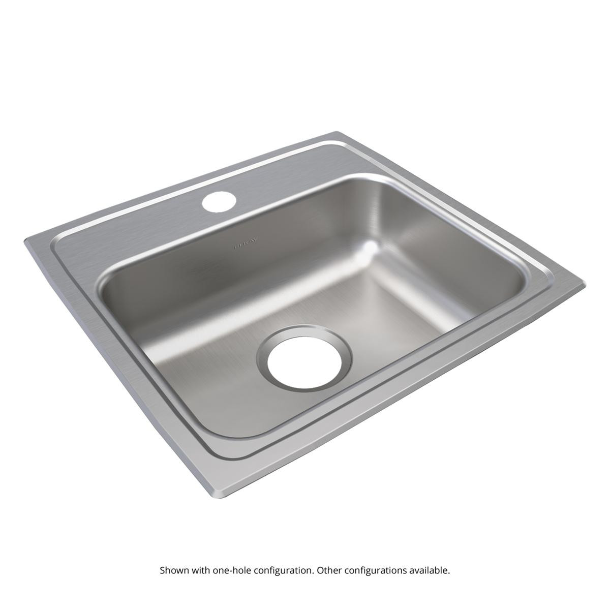 Elkay Lustertone Classic Stainless Steel 19" x 18" x 5-1/2", MR2-Hole Single Bowl Drop-in ADA Sink