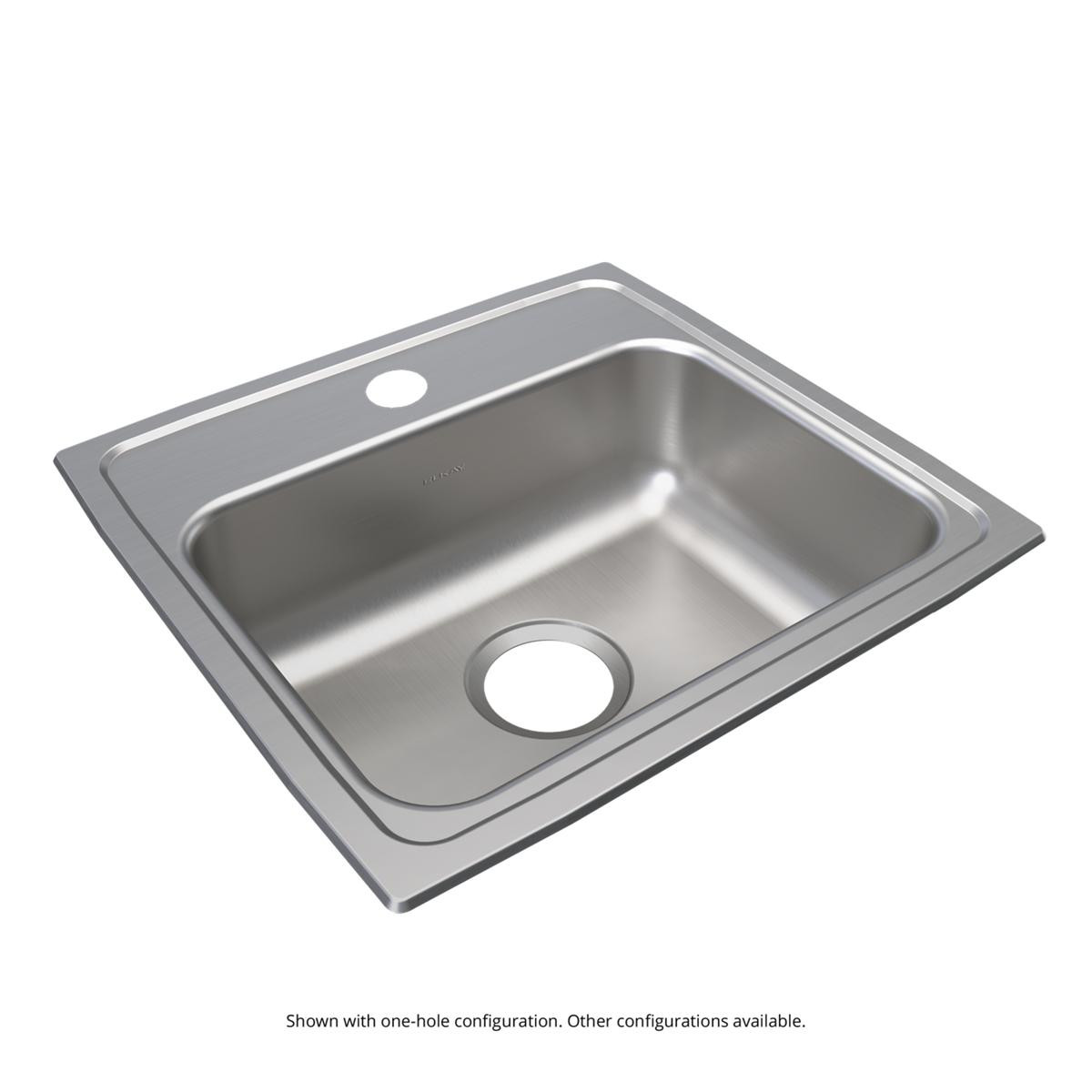 Elkay Lustertone Classic Stainless Steel 19" x 18" x 6", 0-Hole Single Bowl Drop-in ADA Sink with Quick-clip