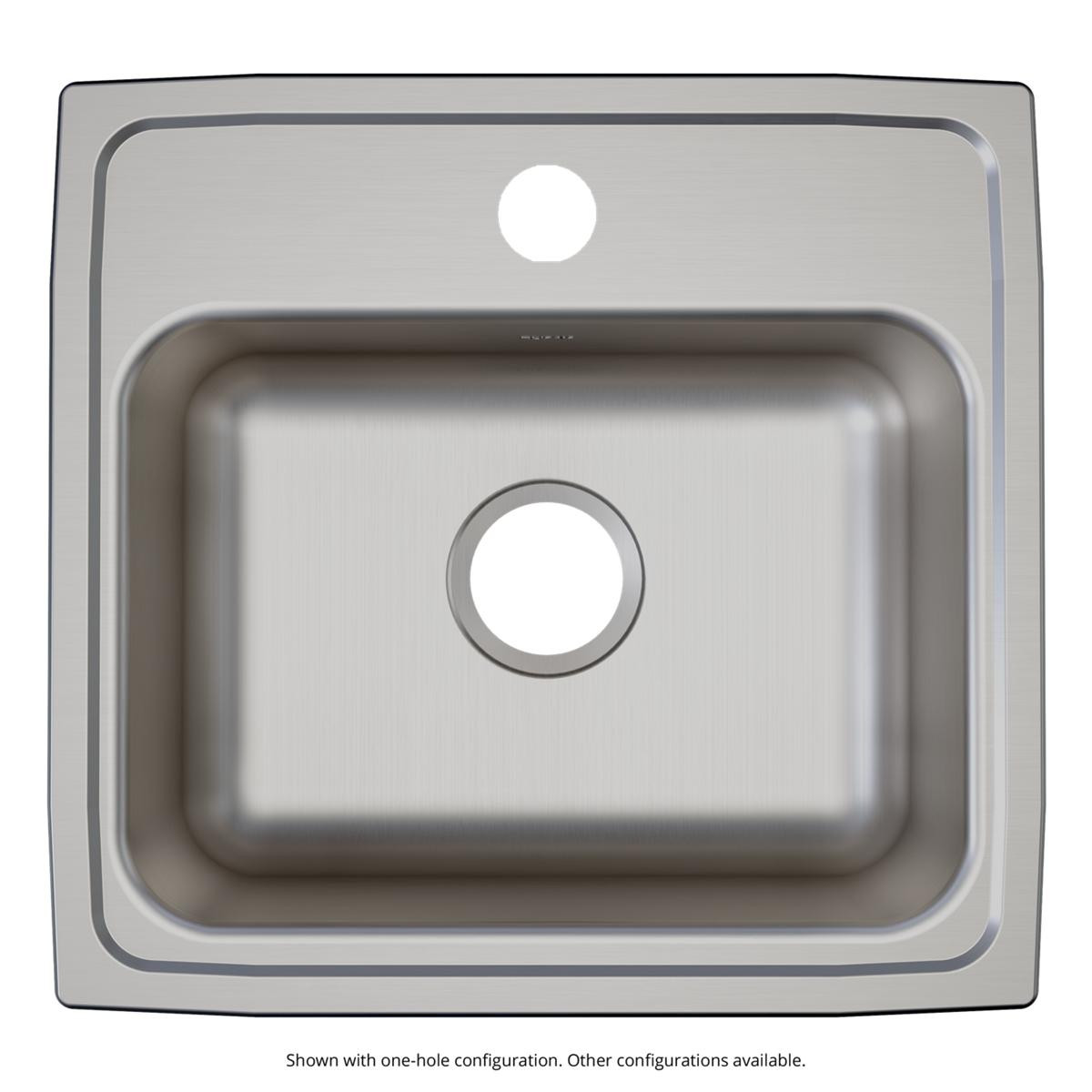 Elkay Lustertone Classic Stainless Steel 19" x 18" x 6", 0-Hole Single Bowl Drop-in ADA Sink with Quick-clip