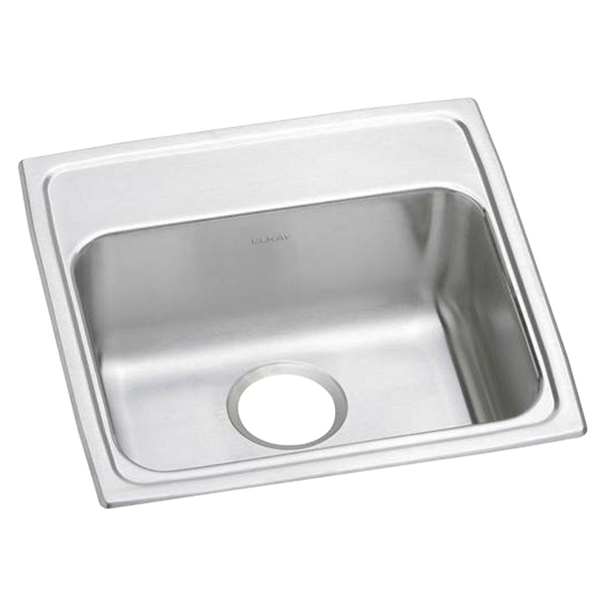 Elkay Lustertone Classic Stainless Steel 19" x 18" x 6-1/2", 0-Hole Single Bowl Drop-in ADA Sink