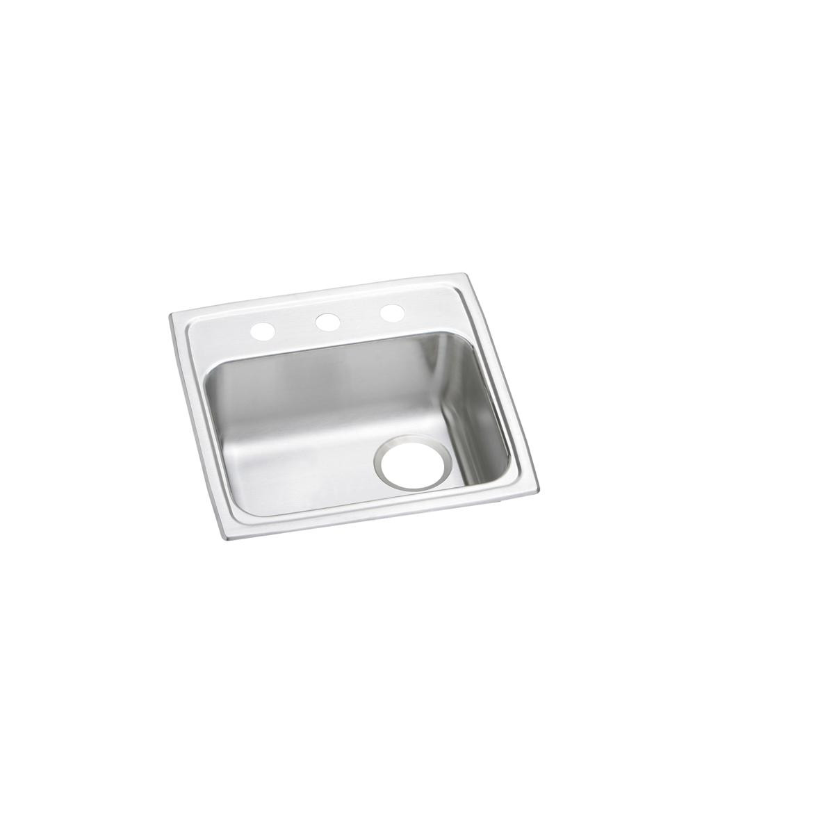 Elkay Lustertone Classic Stainless Steel 19" x 18" x 6-1/2", 0-Hole Single Bowl Drop-in ADA Sink with Right Drain