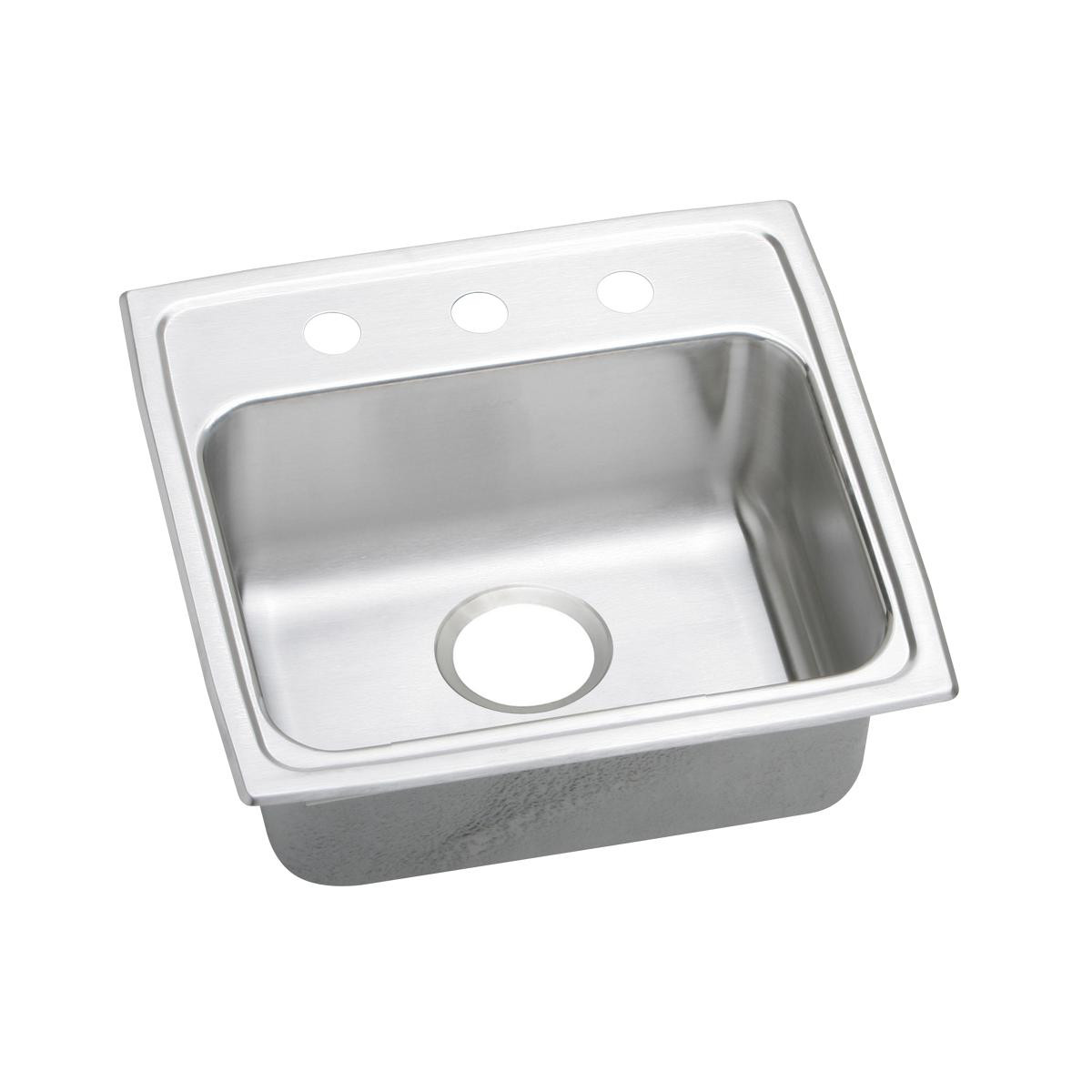 Elkay Lustertone Classic Stainless Steel 19" x 18" x 6-1/2", MR2-Hole Single Bowl Drop-in ADA Sink with Quick-clip