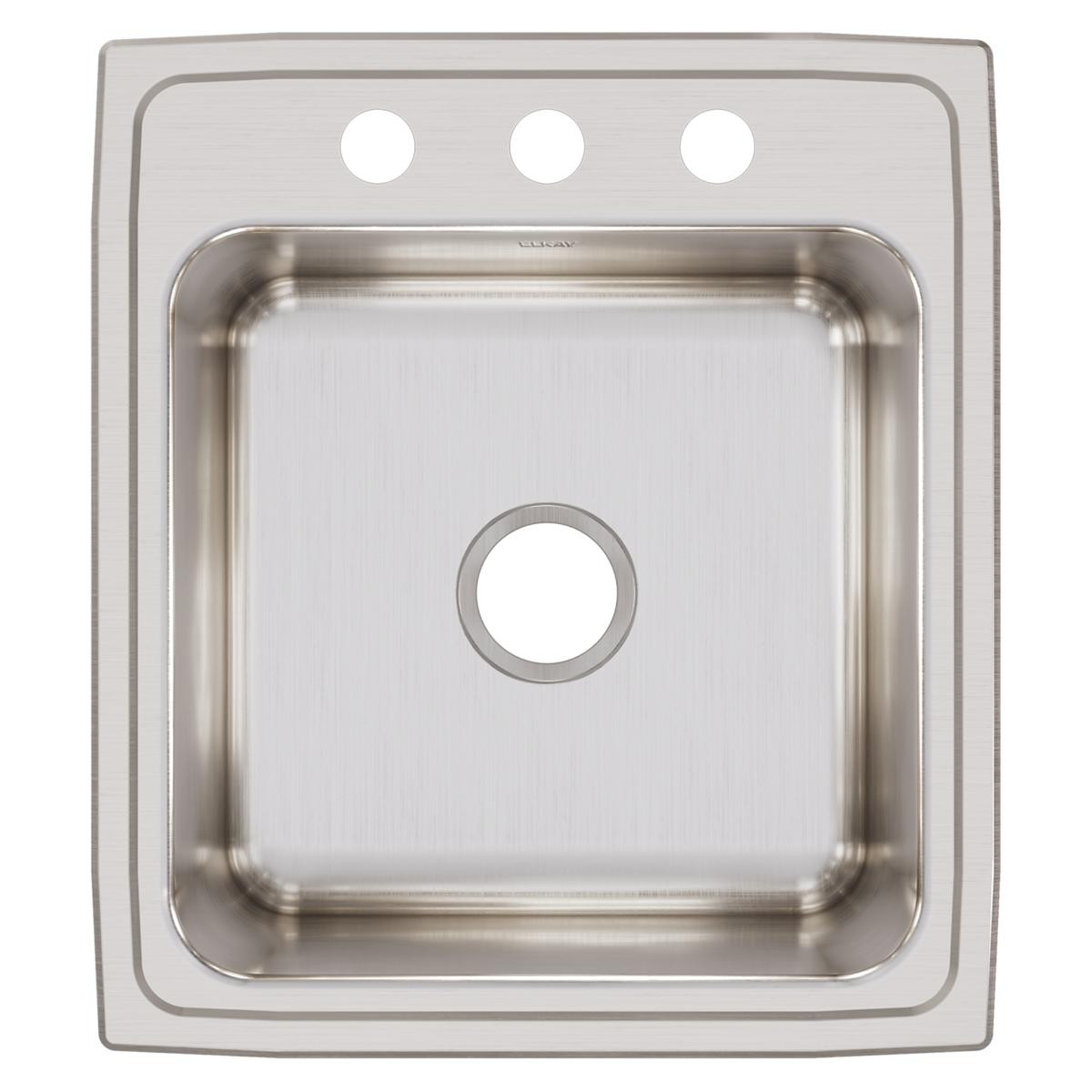 Elkay Lustertone Classic Stainless Steel 19-1/2" x 22" x 10-1/8" 3-Hole Single Bowl Drop-in Sink with Quick-clip