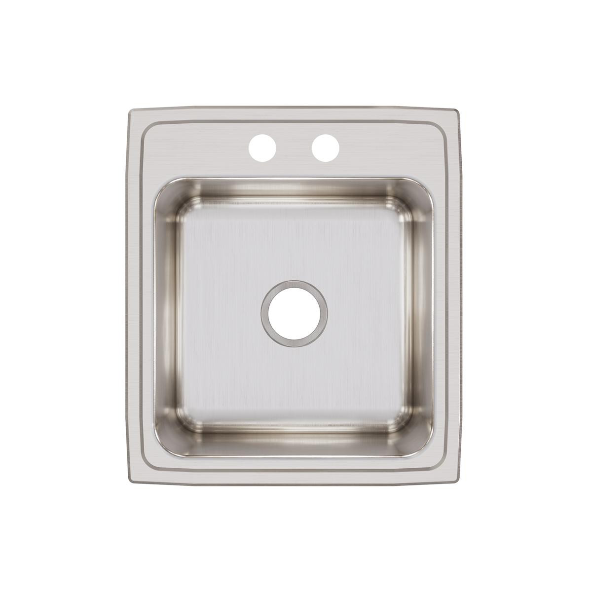 Elkay Lustertone Classic Stainless Steel 19-1/2" x 22" x 10-1/8", 2-Hole Single Bowl Drop-in Sink with Quick-clip