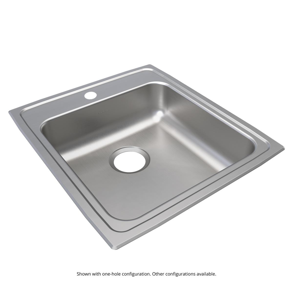 Elkay Lustertone Classic Stainless Steel 19-1/2" x 22" x 5-1/2", 0-Hole Single Bowl Drop-in ADA Sink