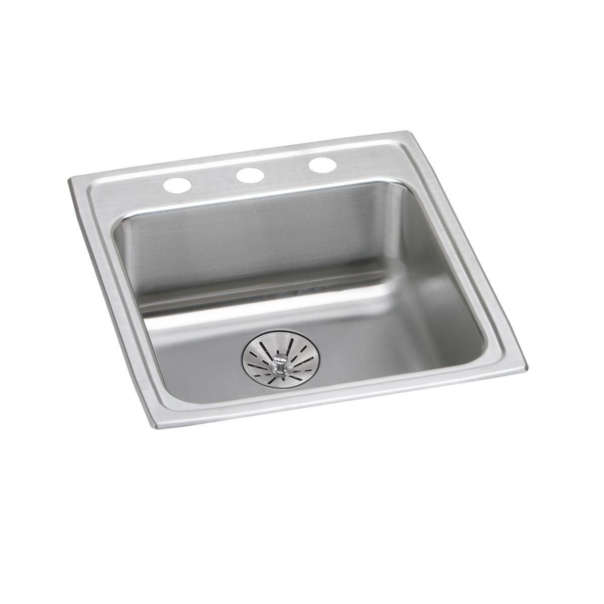 Elkay Lustertone Classic Stainless Steel 19-1/2" x 22" x 6-1/2" OS4-Hole Single Bowl Drop-in ADA Sink with Perfect Drain