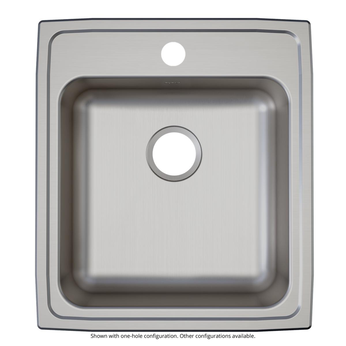 Elkay Lustertone Classic Stainless Steel 19-1/2" x 22" x 6-1/2", 1-Hole Single Bowl Drop-in ADA Sink