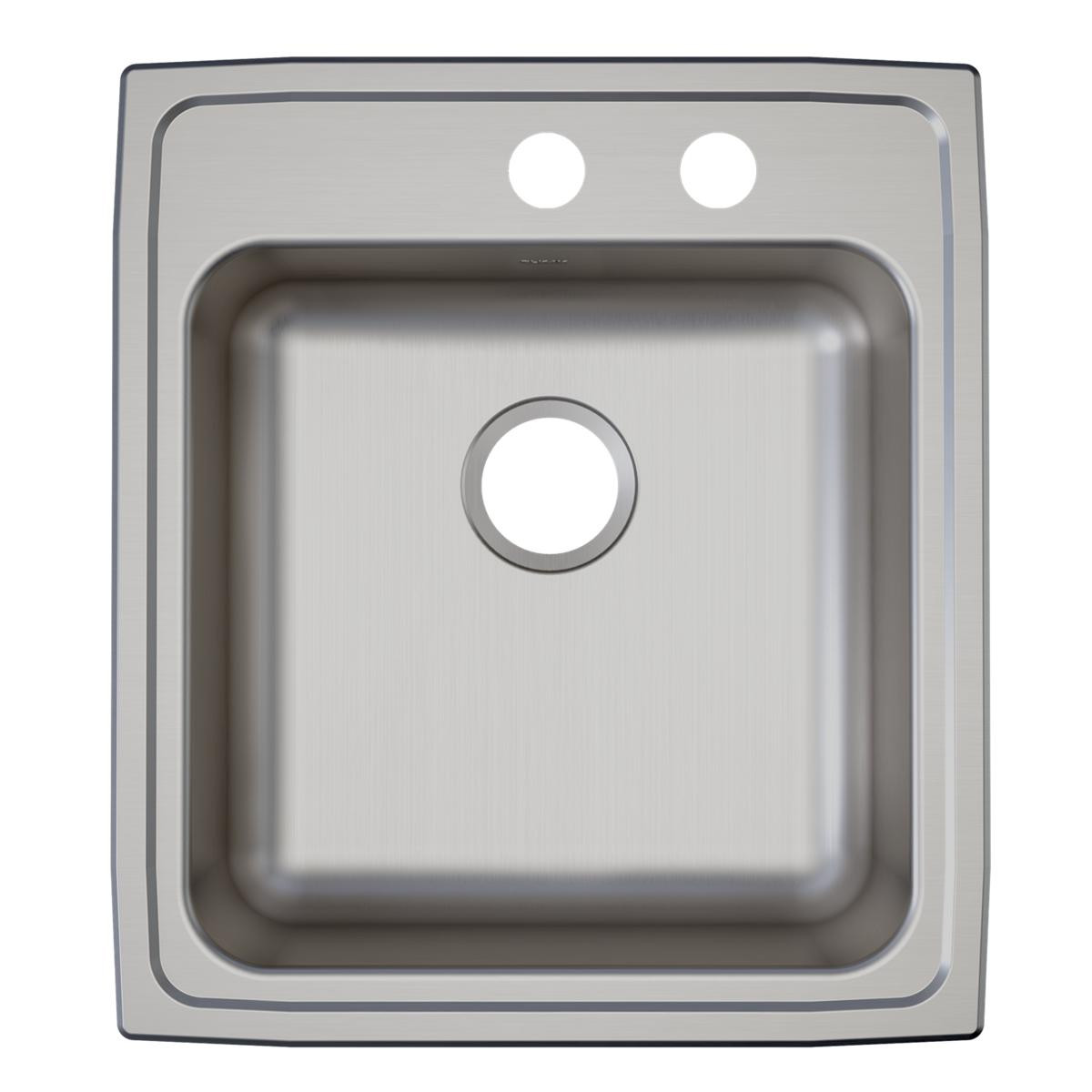 Elkay Lustertone Classic Stainless Steel 19-1/2" x 22" x 6-1/2", MR2-Hole Single Bowl Drop-in ADA Sink