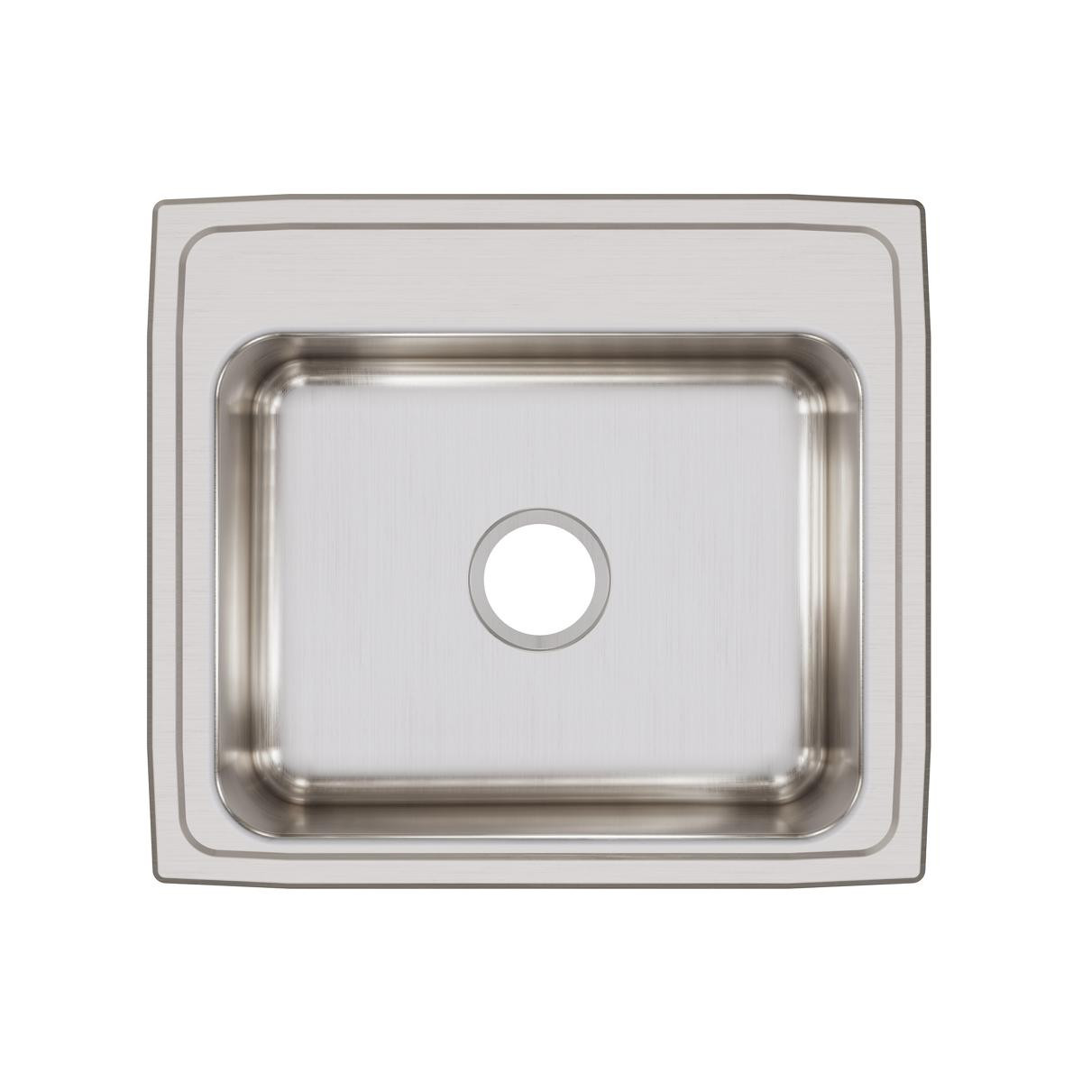 Elkay Lustertone Classic Stainless Steel 22" x 19-1/2" x 7-5/8", 0-Hole Single Bowl Drop-in Sink