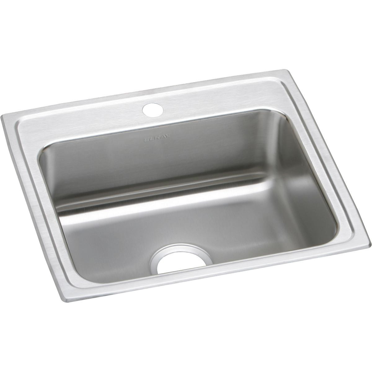 Elkay Lustertone Classic Stainless Steel 22" x 19-1/2" x 7-5/8", 1-Hole Single Bowl Drop-in Sink with Quick-clip