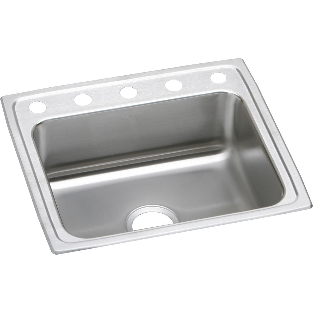 Elkay Lustertone Classic Stainless Steel 22" x 19-1/2" x 7-5/8", 5-Hole Single Bowl Drop-in Sink