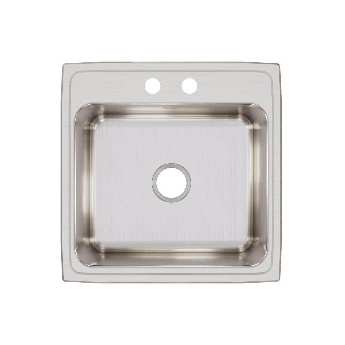 Elkay Lustertone Classic Stainless Steel 22" x 22" x 10-1/8" 2-Hole Single Bowl Drop-in Sink