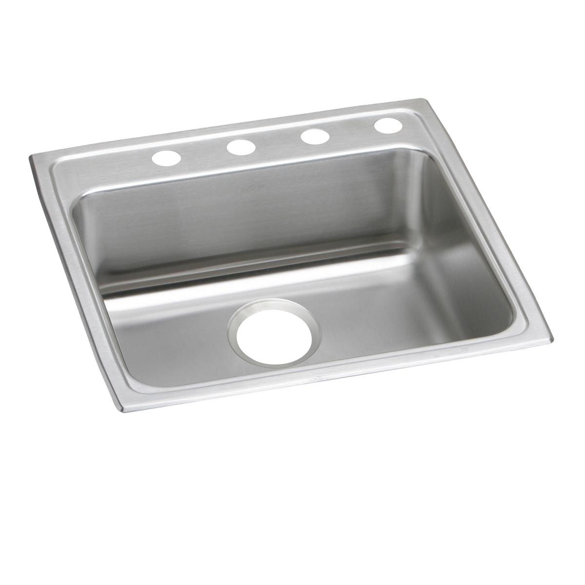 Elkay Lustertone Classic Stainless Steel 22" x 22" x 4-1/2" 3-Hole Single Bowl Drop-in ADA Sink
