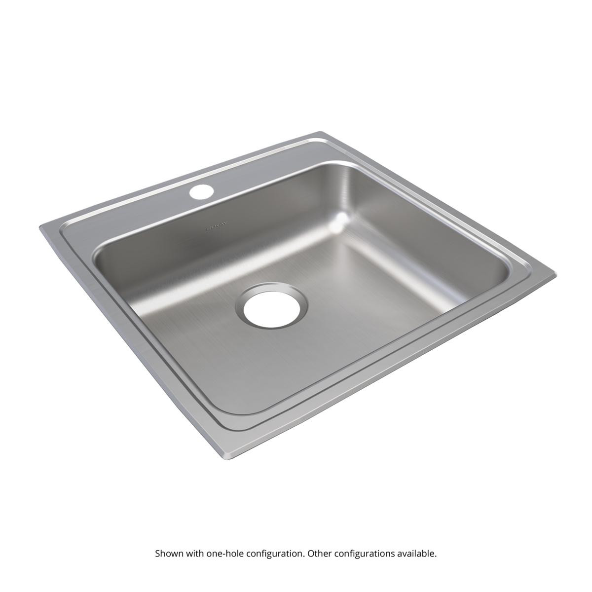 Elkay Lustertone Classic Stainless Steel 22" x 22" x 5-1/2" 4-Hole Single Bowl Drop-in ADA Sink