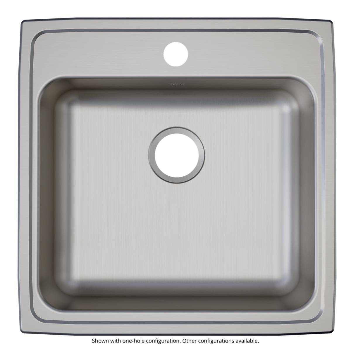 Elkay Lustertone Classic Stainless Steel 22" x 22" x 6", 4-Hole Single Bowl Drop-in ADA Sink