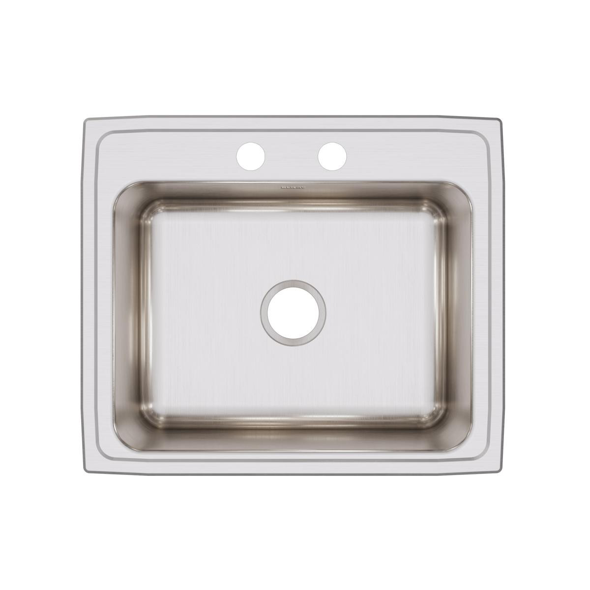Elkay Lustertone Classic Stainless Steel 25" x 21-1/4" x 10-1/8" 2-Hole Single Bowl Drop-in Sink