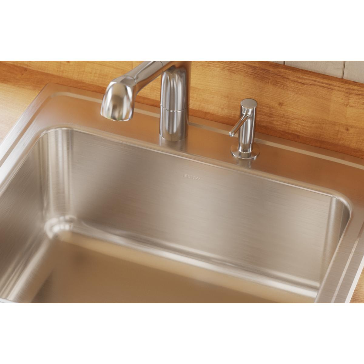 Elkay Lustertone Classic Stainless Steel 25" x 21-1/4" x 10-1/8" 3-Hole Single Bowl Drop-in Sink