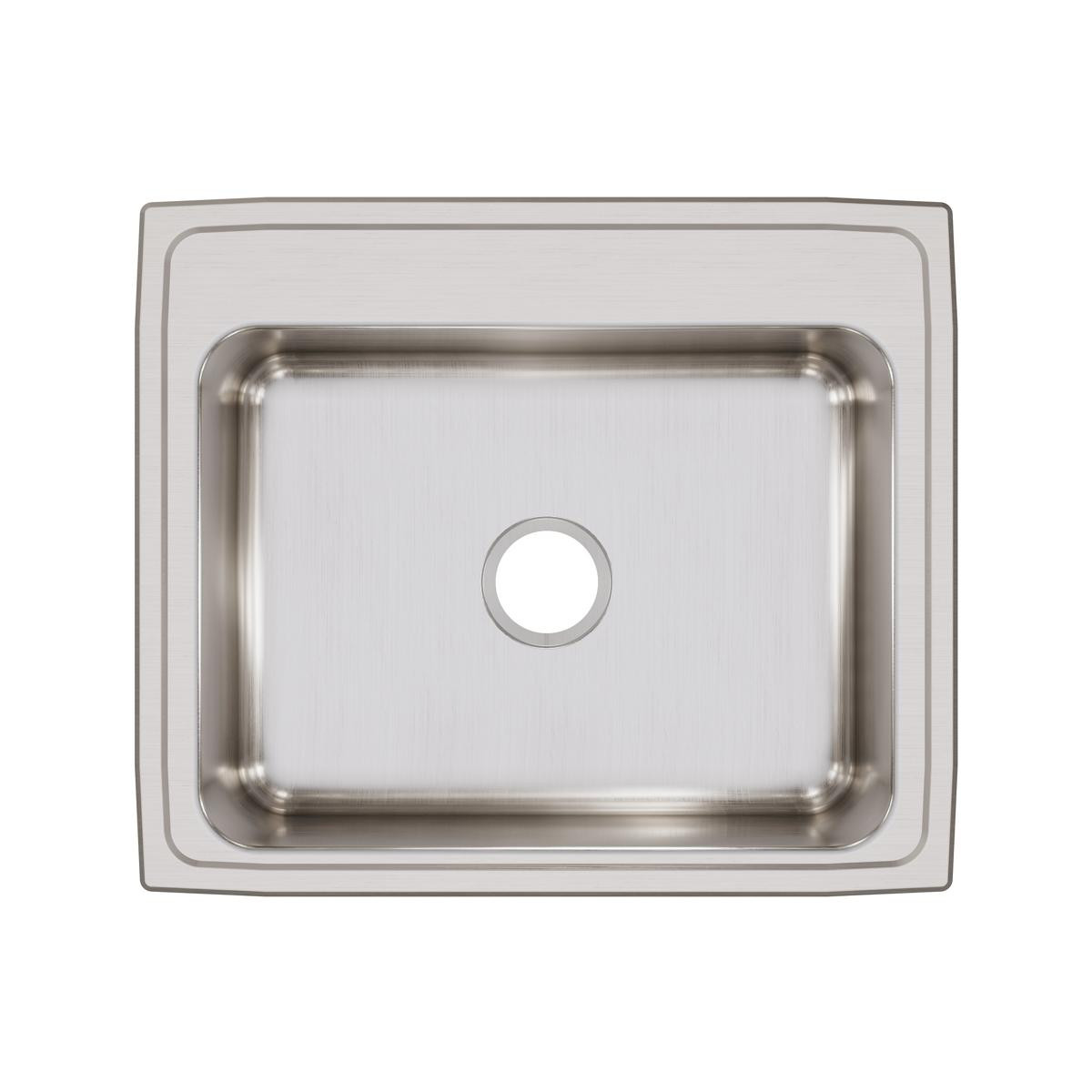 Elkay Lustertone Classic Stainless Steel 25" x 21-1/4" x 7-7/8", 0-Hole Single Bowl Drop-in Sink with Quick-clip