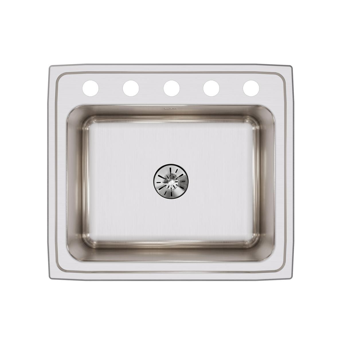Elkay Lustertone Classic Stainless Steel 25" x 22" x 10-3/8" Single Bowl Drop-in Sink with Perfect Drain