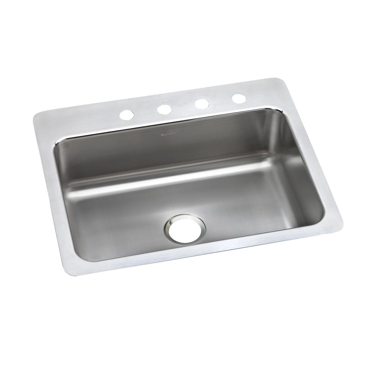 Elkay Lustertone Classic Stainless Steel 27" x 22" x 8" 4-Hole Single Bowl Dual Mount Sink Elkay Lustertone Classic Stainless Steel 27" x 22" x 8" 4-Hole Single Bowl Dual Mount Sink
